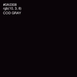 #0A0308 - Cod Gray Color Image